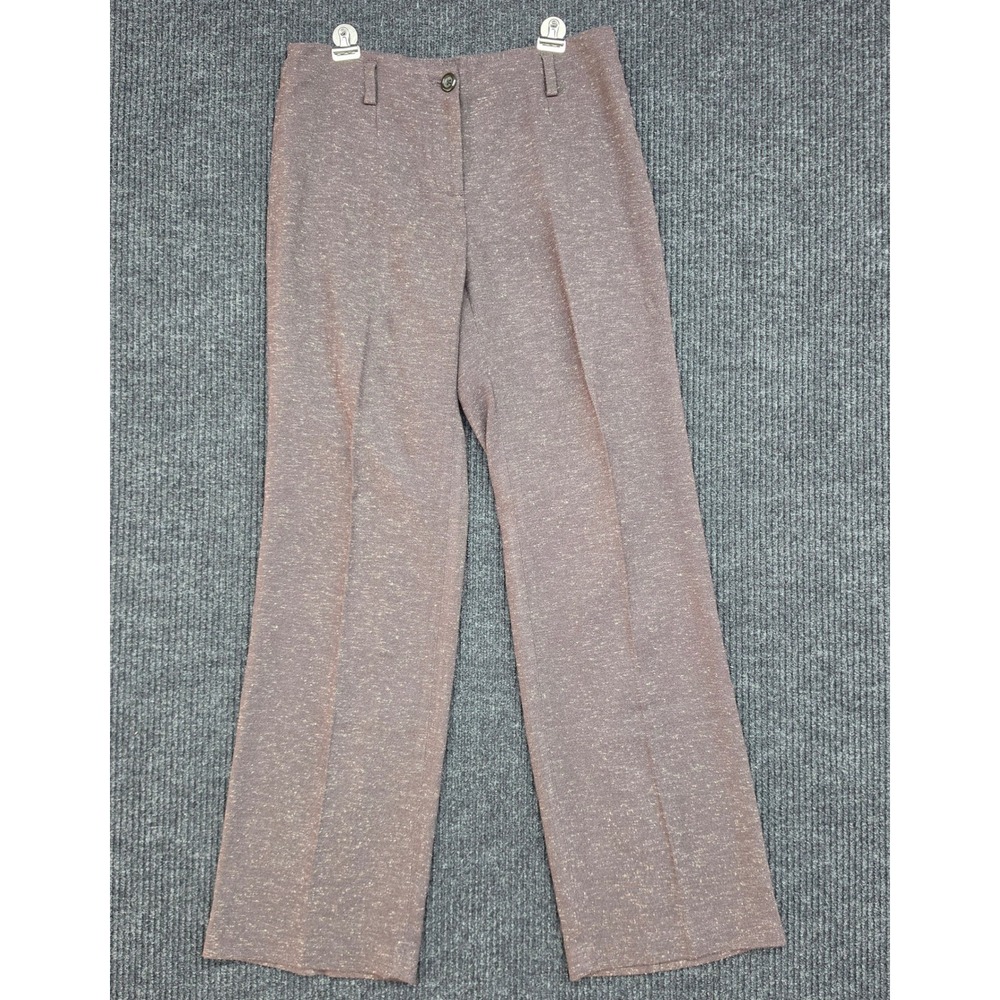 J.Jill Womens Brown Herringbone Wide Leg Stretch Dress Pants Size 6 1236049